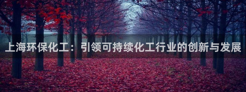 亿万先生app：上海环保化工：引领可持续化工行业的创新与发展