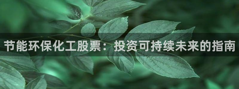 亿万先生网站：节能环保化工股票：投资可持续未来的指南