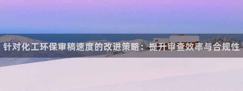 亿万讲什么：针对化工环保审稿速度的改进策略：提升审查效率与合规性