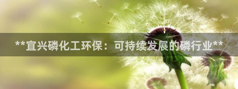 亿万先生客服联系方式查询：**宜兴磷化工环保：可持续发展的磷行业**